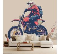 Tapete 3D Off-Road Motorcycle, Photo Wallpaper Off-Road Motorcycle 500x280cm Wallpaper Art Photo Giant Poster Modern Photomurals Coverage Ideal DIY Bedroom Living Room Creative Restyling