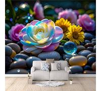 Tapete 3D Zen Spa Stones, Tapete 3D Beach Rock Tv Background Wall Budget-Friendly Upgrade Realistic 3D Look Safe for Kids Room 300X256Cm