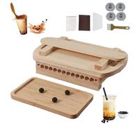 Tapioca Pearls Making Machine, Manual Pill Rubbing Board with Wooden Tray, 3-9g Pearl Ball Maker, Ideal for DIY Desserts and Milk Tea Shops