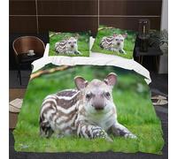 Tapir King Size Duvet Cover Sets Soft Cozy Microfiber 3d Print Animal Bedding King Size Tapir Quilt Cover 230x220 cm with 2 Pillowcases with Zipper B923