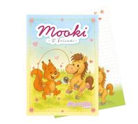 Tapirella Mooki & Friends Notepad for Children, Friendship, Thoughts, Memories, Sketching Motif 4, 50 Pages, A6 Format, School, Office, Home Office