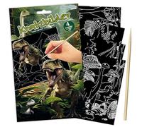 TapirElla Scratch Pictures - Creative Painting and Craft Set for Children - 4 Designs - Magic Rainbow Effects - DIY Scratch Paper, Wooden Pen, Scratch Pad, Gift Idea Lutz Mauder (Dinosaur - Colourful)