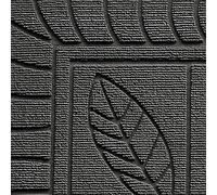 Tapis Deco 45 x 75 cm Feuilles Door Carpet, Gris Grey