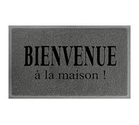 TAPIS DECO 75 x 45 x 75 cm PVC Decorative House Entrance Mat, Grey/Black