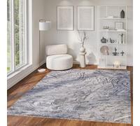TAPISO Como Carpet Area Rug Short Pile Grey Beige Waves Abstract Blurred Modern design Smooth, easy-care, robust, soft carpet for the living room Bedroom - ÖKO-TEX 200 x 300 cm (6ft7 x 9ft10)
