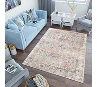 TAPISO Lazur Area Rug Living Room Bedroom Frame Modern Vintage Decorative Flecked Grey Durable Carpet Size - 300 x 400 cm (9ft10 x 13ft1)