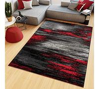 TAPISO Maya Area Rug Short Pile Red Black Grey Modern Abstract Flecked Living Room Bedroom Nursery Durable OEKO-TEX Carpet Size - 120 x 170 cm (3ft11 x 5ft7)