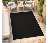 TAPISO Mono Area Rug Indoor Outdoor Short Pile Plain Black Living Room Bedroom Kitchen Durable OEKO-TEX Carpet Size - 200 x 300 cm (6ft7 x 9ft10)