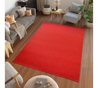 TAPISO Mono Area Rug Indoor Short Pile Plain Red Living Room Bedroom Kitchen Nursery Durable OEKO-TEX Carpet Size - 140 x 200 cm (4ft7 x 6ft7)