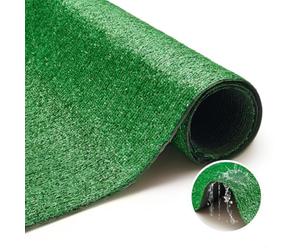 TAPISO Natural Green Artificial Grass Synthetic Lawn Carpet Turf 6mm Fake Faux Grass for Gardens Balconies Terraces Patio Winter Gardens Pet Dogs Training - Height: 6 mm 133 x 600 cm (4ft4 x 19ft8)