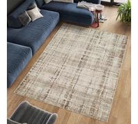 TAPISO Retro Area Rug Grey Copper Blue Lines Modern Flecked Abstract Living Room Bedroom Durable OEKO-TEX Carpet Size - 200 x 300 cm (6ft7 x 9ft10)