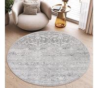 TAPISO Sky Area Round Rug Abstract Flecked Multicolour Vintage Light Dark Grey Ornamental Modern Living Room Bedroom Nursery Durable OEKO-TEX Carpet Size - 100 x 100 cm (3ft3 x 3ft3)