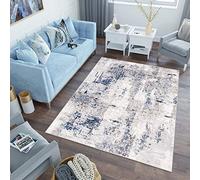 TAPISO Sky Area Rug Abstract Multicolour Designer Ivory Blue Grey Modern Living Room Bedroom Nursery Durable OEKO-TEX Carpet Size - 80 x 150 cm (2ft7 x 4ft11)