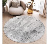 TAPISO Sky Round Area Rug Abstract Flecked Ivory Grey Taupe Multicolour Blue Cream Grey Modern Living Room Bedroom Nursery Durable OEKO-TEX Carpet Size - 160 x 160 cm (5ft3 x 5ft3)