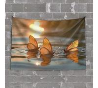 Tapistreys for Room Golden Butterflies at Sunset Reflections Tapestry Tapestries Room Decor Wall Decor for Dorm(75X100CM)