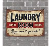 Tapistreys For Room Laundry Room Hours: Wash What You Wear! Tapestry Bed Room Decorations Things For Boys Room(100X150CM)