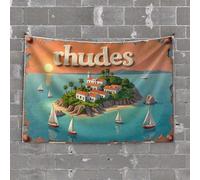 Tapistreys for Room Rhodes Island: A Serene Mediterranean Escape Tapestry Coquette Room Decor Beer Decor(100X150CM)