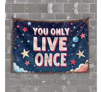 Tapistreys for Room You Only Live Once: A Celestial Reminder to Embrace Life Tapestry Bar for Man Cave Boys Bedroom Accessories(75X100CM)