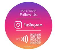 TAPiTAG Follow Us on Instagram PVC Tag 120mm with NFC & QR- No Subscription Required- Social Media Sign for Businesses, Storefronts, Events to Instantly Increase Followers