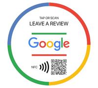 TAPiTAG Google Review Sign with NFC & QR Code - NO Subscription - Tap or Scan to Leave a Google Review, Contactless Review Sign, No App Needed, Works with iPhone & Android (White PVC, 70mm)