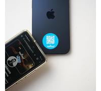 TAPiTAG Phone Tag with NFC & QR Code - NO Subscription Required - 30mm Round PVC Contactless Digital Business Card Sticker Linked to Online Profile for Networking & Business Contacts (Sky Blue)