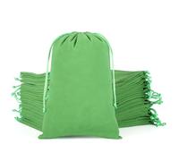 Tapleap Velvet Cloth Drawstring Crown Royal Bag, Green 7x10 inches Tarot Card Pouch, Or Wrapping July Fourth Gift, Toys, Jewelry, Bracelet(50 Pcs)