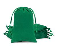 Tapleap Velvet Drawstring Bags, 12Pcs Green Coin Pouch, 4x6, Wedding, For Wrapping Graduation, Juneteenth, Father's Day Favors, Dungeons & Dragon Dice, Party Favors, Resin Runes, Jewelry, Coin
