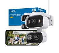 Tapo C246D 2K 3MP Dual Lens Security Camera Outdoor, AI Detection, Outdoor Camera,CCTV,125°Wide Angle Two Views,One Screen,Smart Tracking,IP65,Google Home/Alexa,No Monthly fee,Personalized Patrol