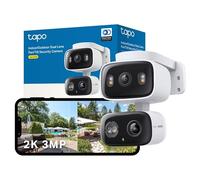 Tapo C246D 2K 3MP Dual Lens Security Camera Outdoor, AI Detection,Tapo Outdoor Camera,CCTV,125°Wide Angle Two Views,One Screen,Smart Tracking,IP65,Google Home/Alexa,No Monthly fee,Personalized Patrol