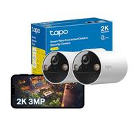 TP-LINK (TAPO C410) Smart Wire-Free 2K Indoor/Outdoor Security Cameras (2-Pack) 6400mAh Battery Colour Night Vision AI Detection Alarms 2-Way Audio No Hub Required
