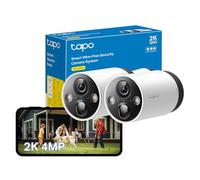 Tapo C420S2 2-Pack 2K QHD Security Camera Outdoor Wireless, 180-Day Battery Life, IP65, Colour Night Vision,AI Detection, Local and Cloud Storage, Works with Alexa & Google, No Monthly Fee