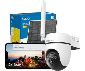 Tapo C615G Wireless Outdoor Wi-Fi Camera Kit with Solar Panel, with SIM 4G LTE, Pan/Tilt, 2K 3MP, AI Person/Animal/Vehicle Detection, 360° Tracking, Colour Night Vision