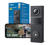 Tapo D205 2K 3MP Battery Doorbell Camera Wireless, No Monthly Fee,160° FOV Ultra-Wide,Video Doorbell Wireless,2 Way Audio, TP-Link AI Detection,180 Days Battery,IP54,APP Control, Alexa/Google Home