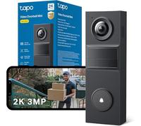 Tapo D205 2K 3MP Battery Doorbell Camera Wireless, No Monthly Fee,160° FOV Ultra-Wide,Video Doorbell Wireless,2 Way Audio, TP-Link AI Detection,180 Days Battery,IP54,APP Control, Alexa/Google Home
