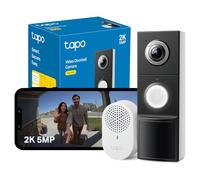 Tapo D235 2K 5MP Battery Doorbell Camera Wireless,Video Doorbell Wireless | 180° FOV, Colour Night, Ring Chime Included, Battery 210 Day, TP-Link Free AI Detection, Alexa/Google,No Monthly Fee