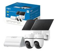 Tapo HB112 2K Security Camera Set, Wireless Outdoor Camera Kit with 2 Pan/Tilt Cams & H500 Hub, CCTV camera, Solar Powered, Battery, Colour Night Vision, AI Detection, Local Storage, No Monthly fee