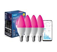Tapo L430C 4-Pack, E14 Smart Bulb, Alexa Light Bulbs with Millions Colours, 470 Lumens,Dimmable, Auto Biorhythm, Music Sync, Voice-APP Control, Schedule and Timer, Google Home, No Hub Required