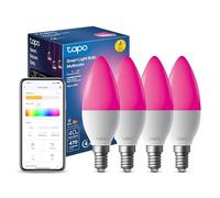 Tapo L430C(4-Pack) Smart Bulb, Alexa Light Bulbs, E14, LED Light Bulb, 470 Max Lumens, Dimmable, Colour Changing Light Bulb, Auto Biorhythm,Music Sync,Voice/APP Control,Schedule & Timer