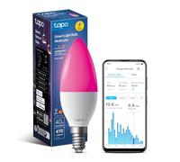 Tapo L430C Smart Bulb, Alexa Light Bulbs with Millions Colours,E14, 470 Max Lumens, Dimmable,Auto Biorhythm,Music Sync,Voice/APP Control,Schedule & Timer, Google Home, No Hub Required,Energy Monitor