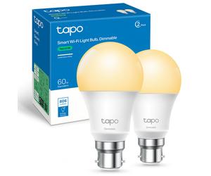 Tapo L510B (2-Pack) B22 Smart Bulb, Alexa Light Bulb, WiFi Smart Light Bulb, Dimmable, 8.3W (60W), Schedule & Timer, Away Mode, Energy Saving, Preset