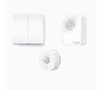 Tapo Link Smart Home Bundle: 2-Gang 1-Way Light Switch S220, Motion Sensor T100, and Hub H100 - Easy Installation and Management