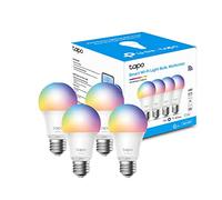 Tapo Smart Bulb, Smart Wi-Fi LED Light, E27, 8.7W, Energy Saving, Works with Amazon Alexa and Google Home, Colour-Changeable, No Hub Required L530E(4-Pack) [Energy Class F]