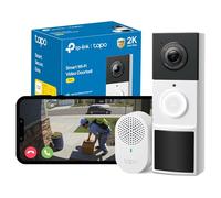 Tapo TD21 Battery Video Doorbell Wireless 2K 3MP Ultra-Clear Doorbell Camera, Ring Chime Included, Color Night, 160°DFOV Ultra-Wide, TP-Link Free AI Detection,IP65, 6-Month Battery,No Monthly Fee