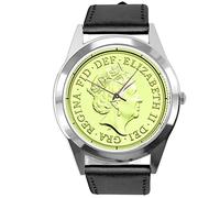 TAPORT Black Leather Round Watch for Fans of Queen