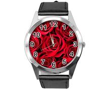 TAPORT Black Leather Round Watch for Flowers Fans e1