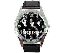 TAPORT Black Leather Round Watch for Rock Music Fans