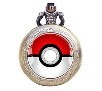 TAPORT Bronze Antique Engraved Quartz Pocket Watch for Pocket Monsters Fans