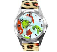 TAPORT® Leopard Print Leather Round Quartz Watch for Christmas Fans E2