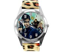 TAPORT Leopard Print Leather Round Quartz Watch for Wizards Fans E3
