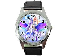 TAPORT Magic Pegasus Round Quartz Watch Black Leather Band